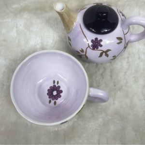 Vivo Teapot Teacup Combo Hand Painted Designed in Italy